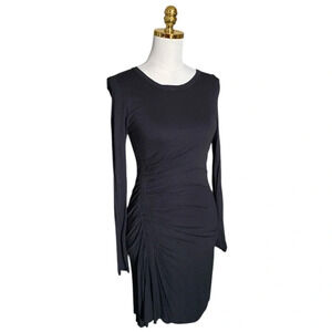 A.L.C. Black Ruched Mini Dress